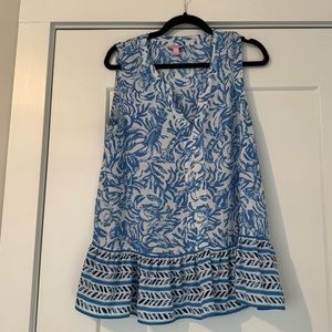 Lilly Pulitzer size large blue and white tank top
